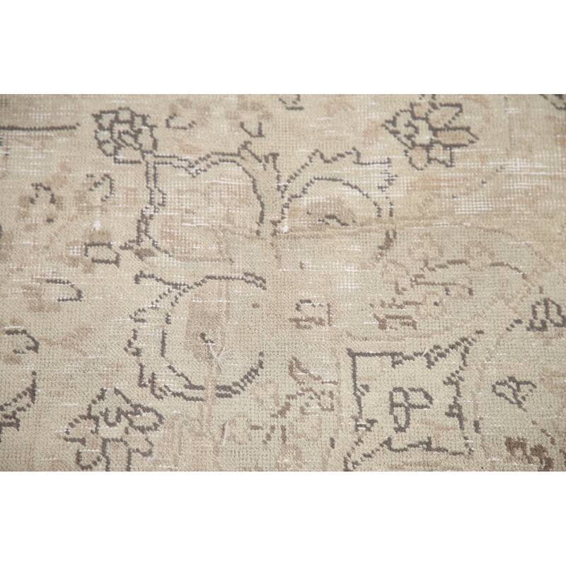 Hand Knotted Oriental 100% Wool Carpet Traditional Floral Beige & Ivories Tabriz Area Rug - 12' 4'' X 9' 10''