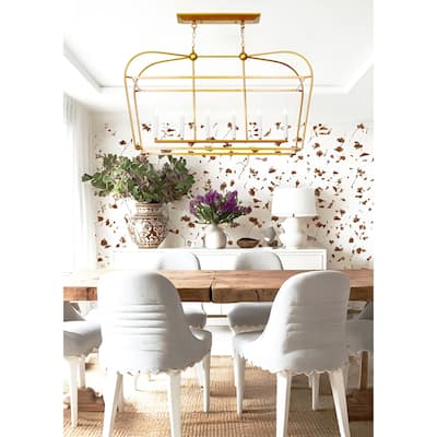 Linear Lantern 6-Light Foyer Debonair Island Chandelier Candle - N/A