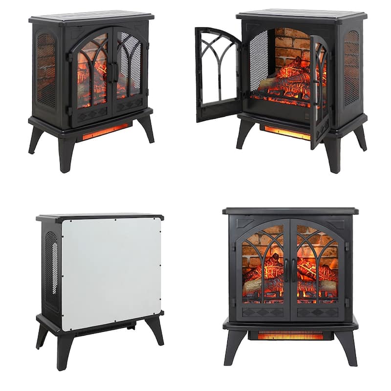 24" Electric Fireplace Stove, Portable Space Heater, Remote Control - 24inch
