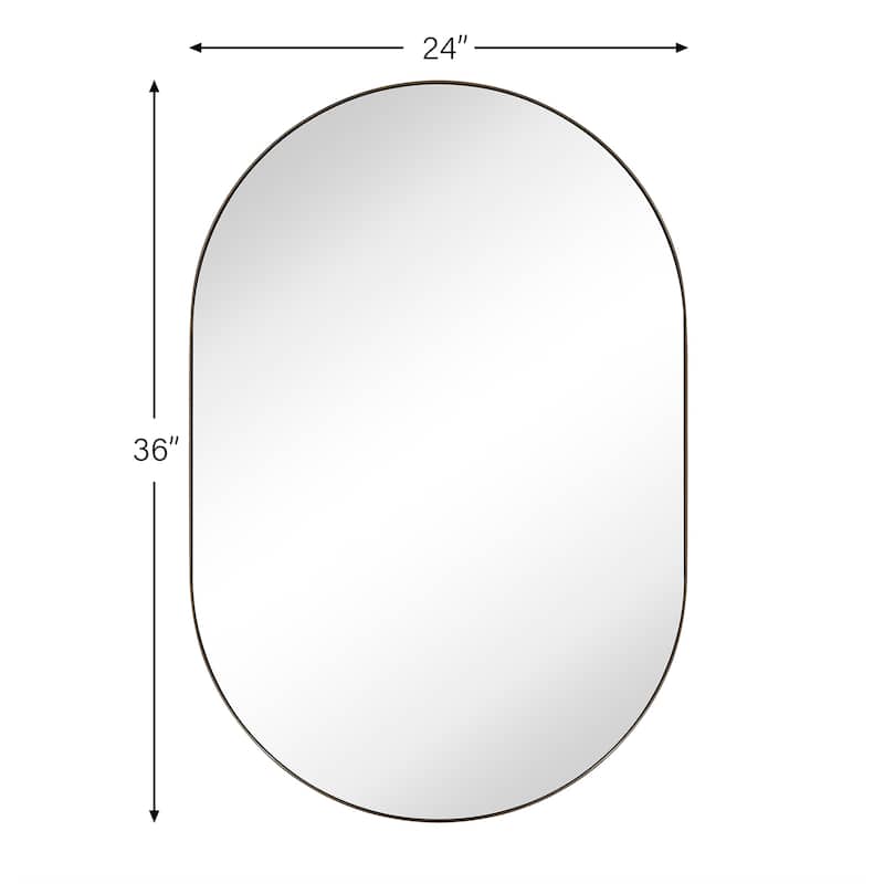 TEHOME Lacey-Mai Pill shaped Metal Wall Mirror
