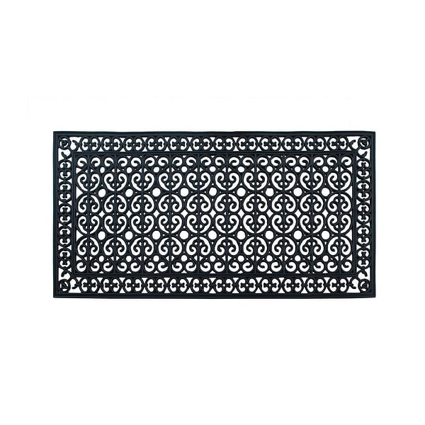 Rubber Paisley Hand Finished Extra Large Size Double Doormat 30" X 60". Opens flyout.