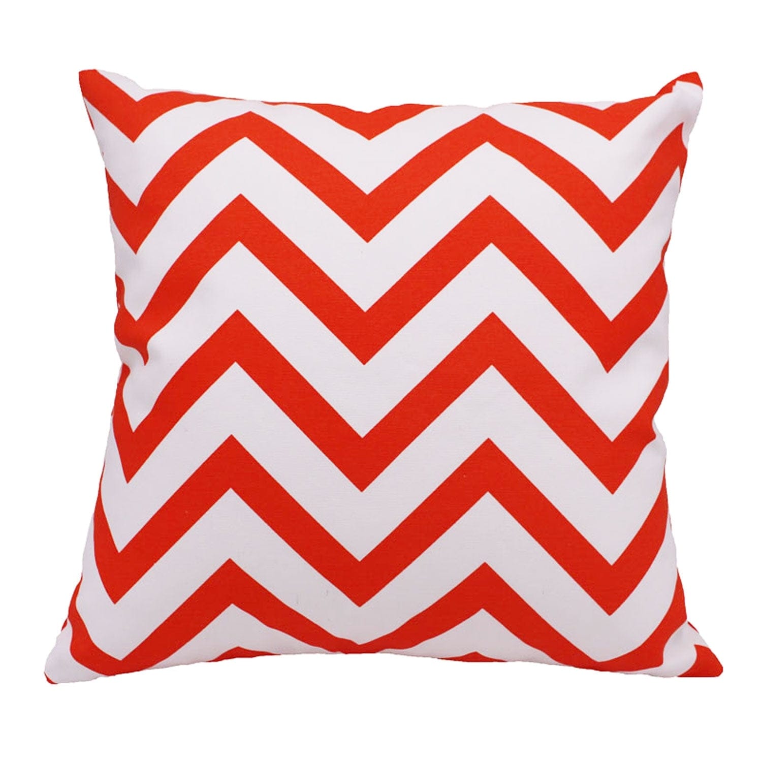Red And White Chevron Pattern With Polyester Insert Pillow