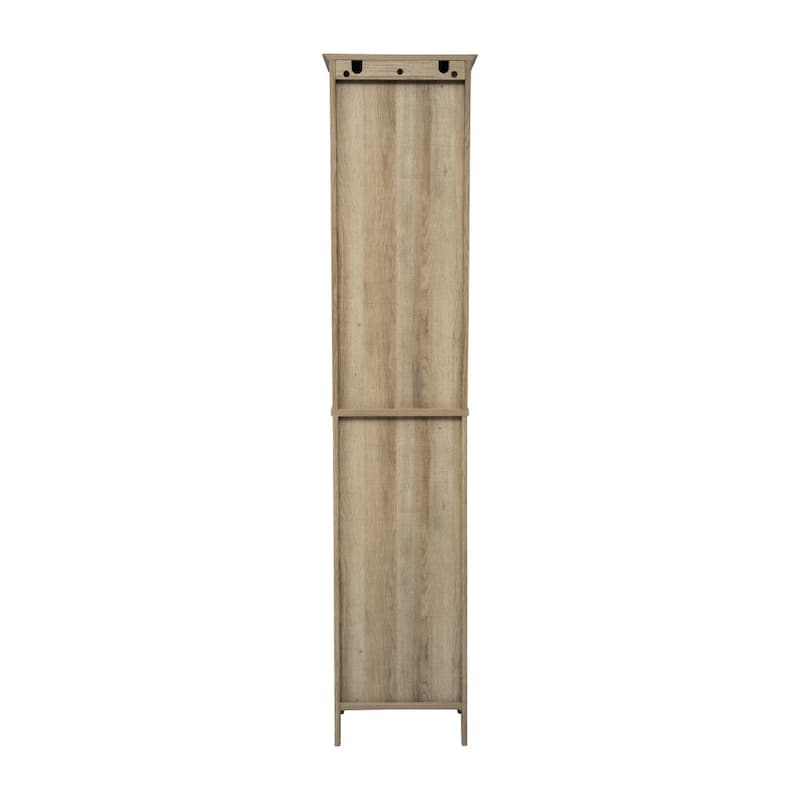 Farmhouse Freestanding Linen Tower with Shelves, Drawer, and Doors