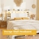 preview thumbnail 49 of 82, Headboards with Storage Shelves, Head Board with Power Outlet and LED Light for Bed Frame