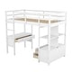 preview thumbnail 7 of 8, Twin Loft Bed with Desk, Drawers & Shelves, Space-Saving, White Finish