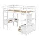 preview thumbnail 7 of 10, Twin Size Loft Bed with Desk with Drawers and Shelves, White