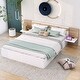 preview thumbnail 4 of 11, White Queen Size Platform Bed Frame w/ Drawers, Shelves, USB Ports & Sockets