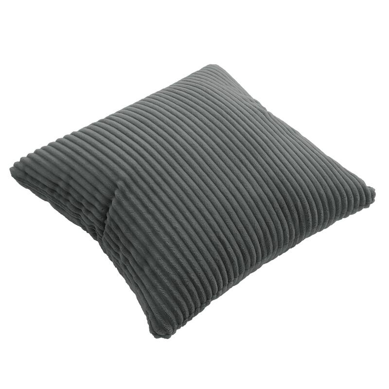 Set of 2 Modern Square Corduroy Accent Throw Pillow