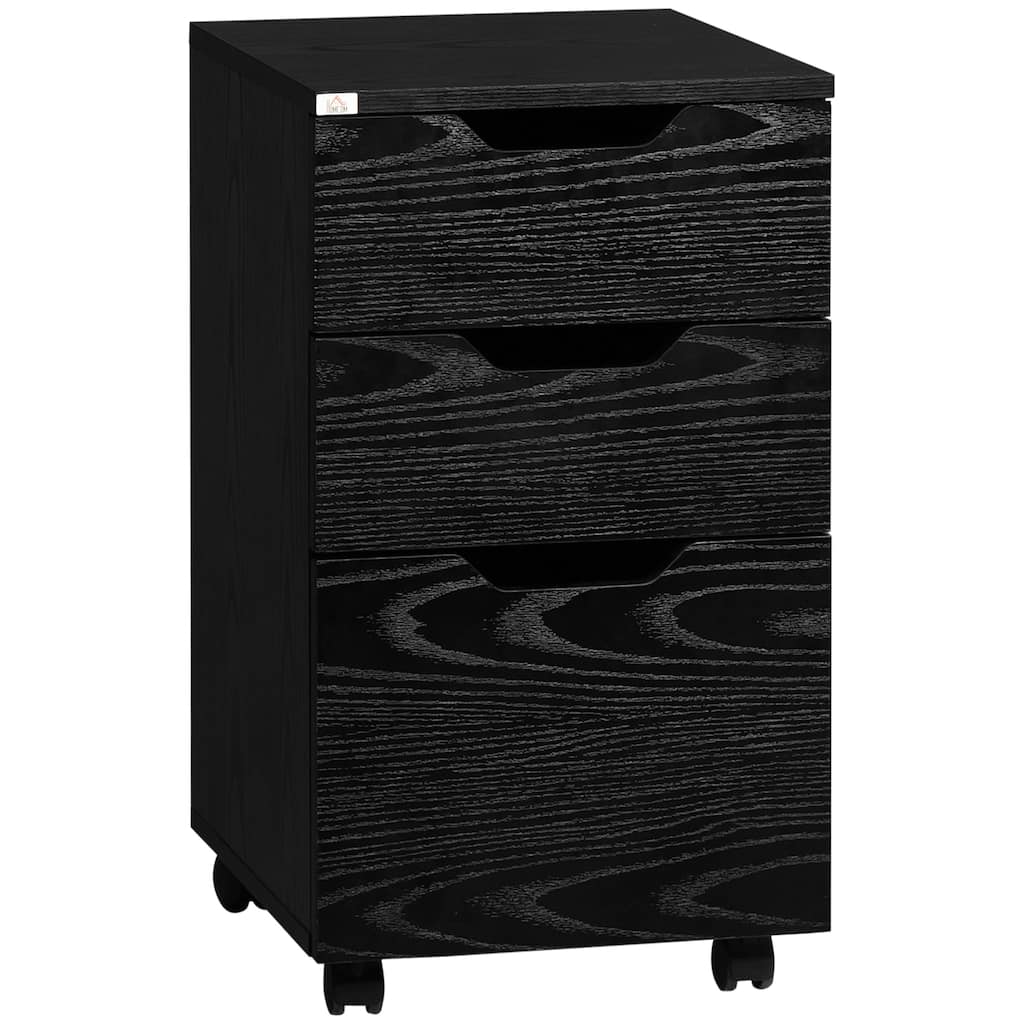 3 Drawer Office Storage Cabinet, Under Desk Cabinet with Wheels