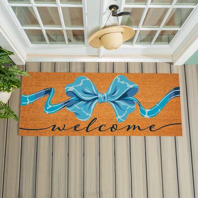 Bows & Butterfly Coir Mat 60"x24" - 60" x 24"