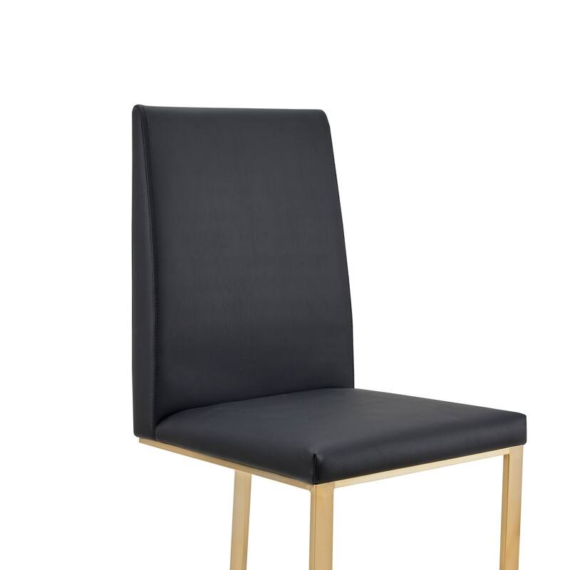 Modrest Frankie Modern Dark Grey Vegan Leather + Antique Brass Dining Chair