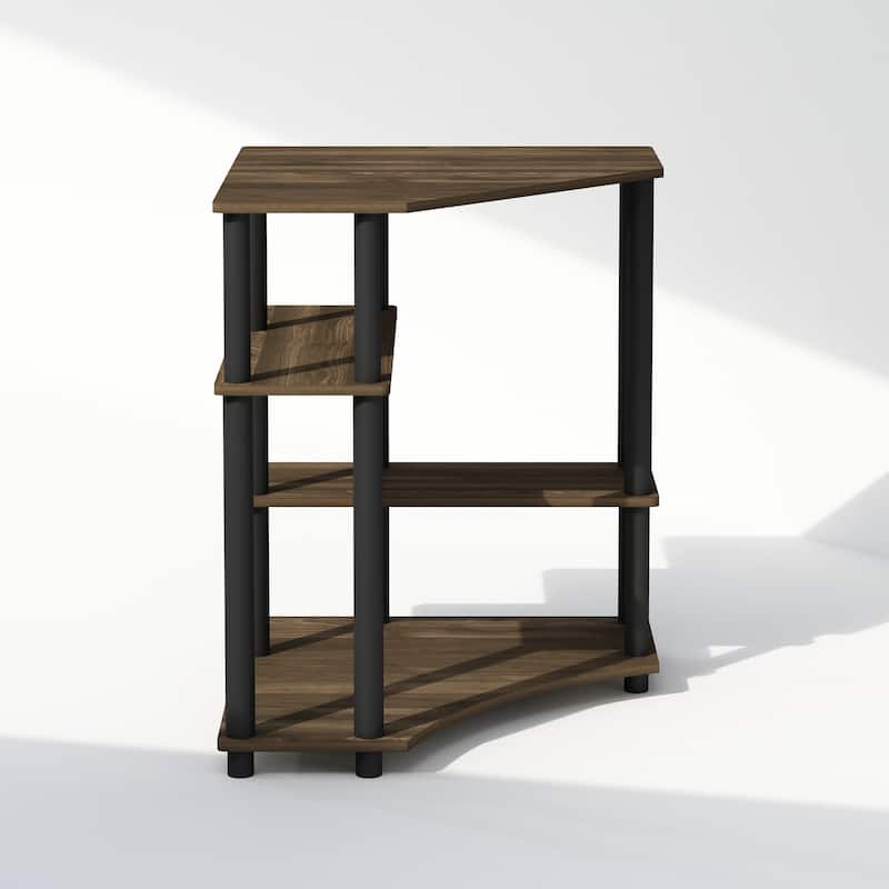 4 Tiers Wood Household Shelving Unit in Walnut/Black (31.1 in. W x 28.5 in. H x 22.5 in. D) - 31.1