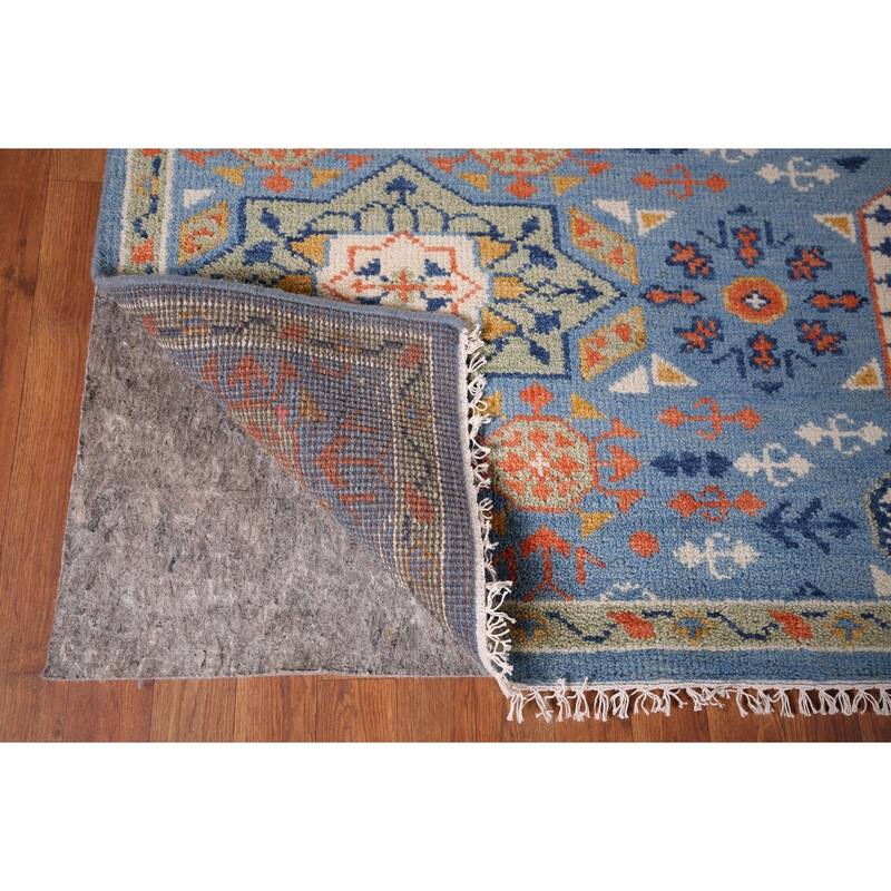 Geometric Khotan Indian Area Rug Handmade Wool Carpet - 8'9"x 11'8"