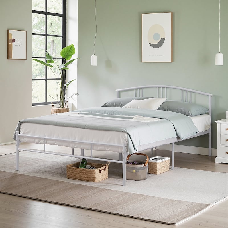 VECELO Bed Frame with Headboard & Metal Slat,Easy Set up- Twin/Full/QueenSize Bed