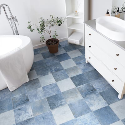 Merola Tile Nusa Sapphire 9-3/4" x 9-3/4" Porcelain Floor and Wall Tile - Case (16 Tiles)