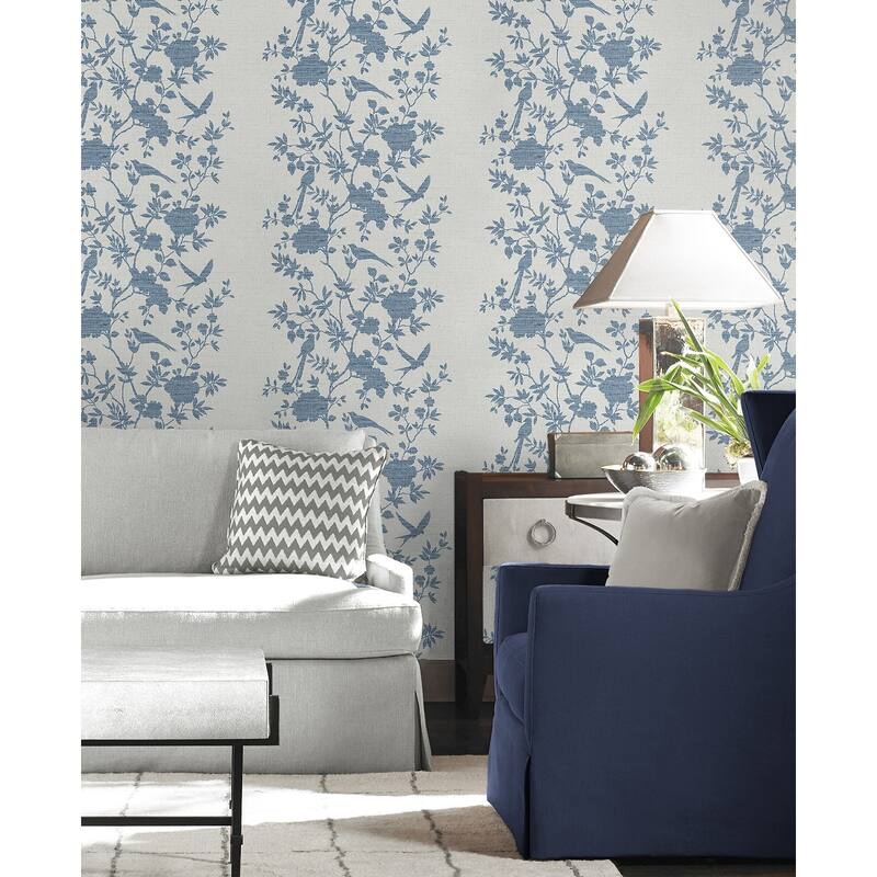 Lillian August Aloha Bird Trail Embossed Vinyl Unpasted Wallpaper