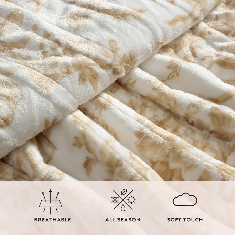 Laura Ashley Plush Reversible Heated Blanket