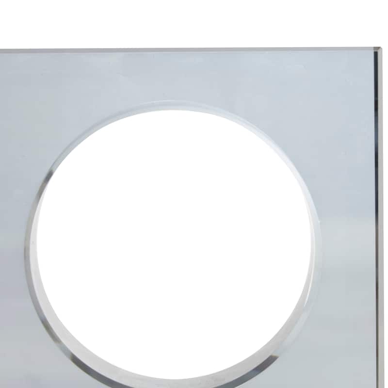 Crystal Geometric Square Bookends with Circle Cut Outs - Set of 2 Silver - Roche River Decor - 4"W x 5"L x 6"H