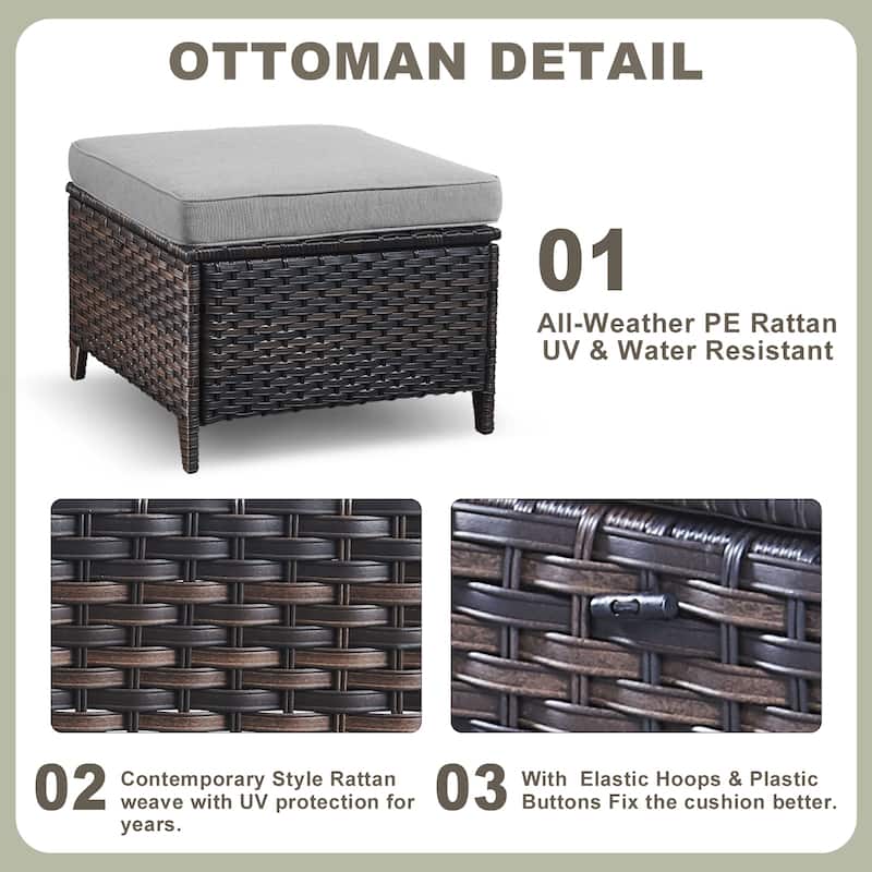 Fire Pit Table with Patio Chair & Ottomans