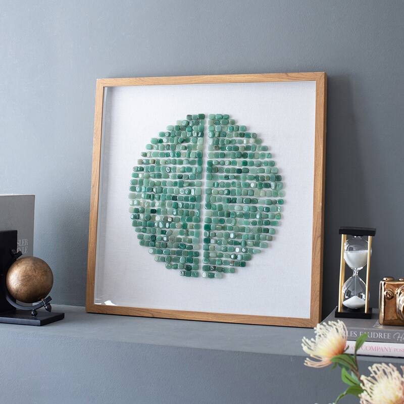 23.5" x 23.5" Elos Stone Shadow Boxes Wall Art,Set of 2
