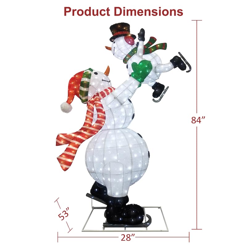 Puleo International 7' Outdoor Christmas Snowman with 587 Warm White LED Lights