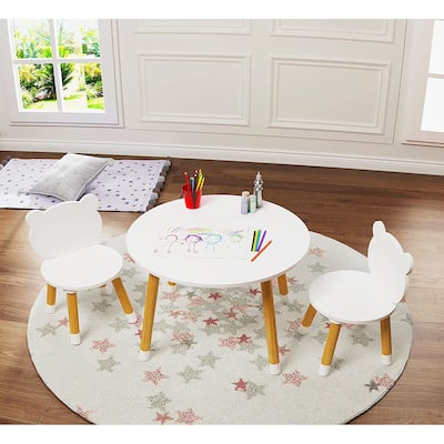 UTEX Kids Wood 3-piece Table and Chair Set