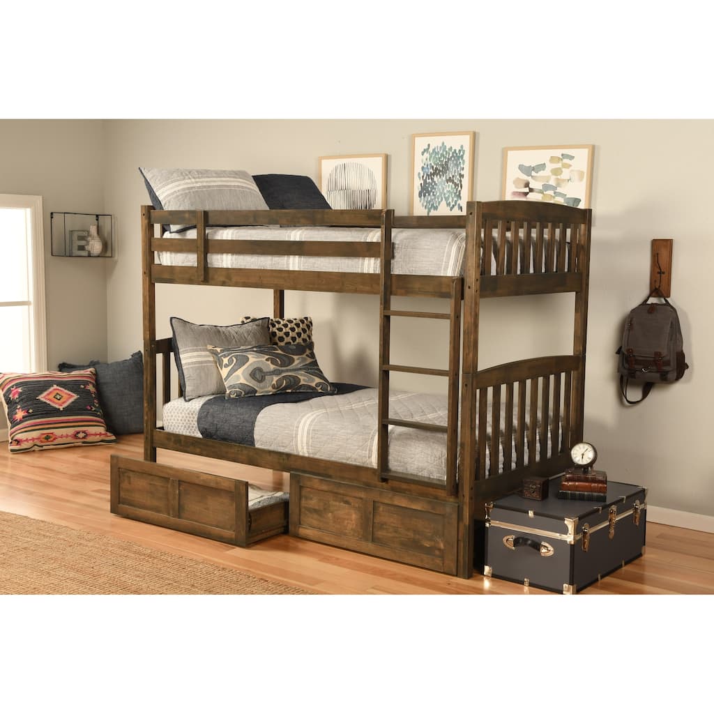 Somette Claire Twin Bunk Bed with Storage Drawers (Mattresses Not Included)