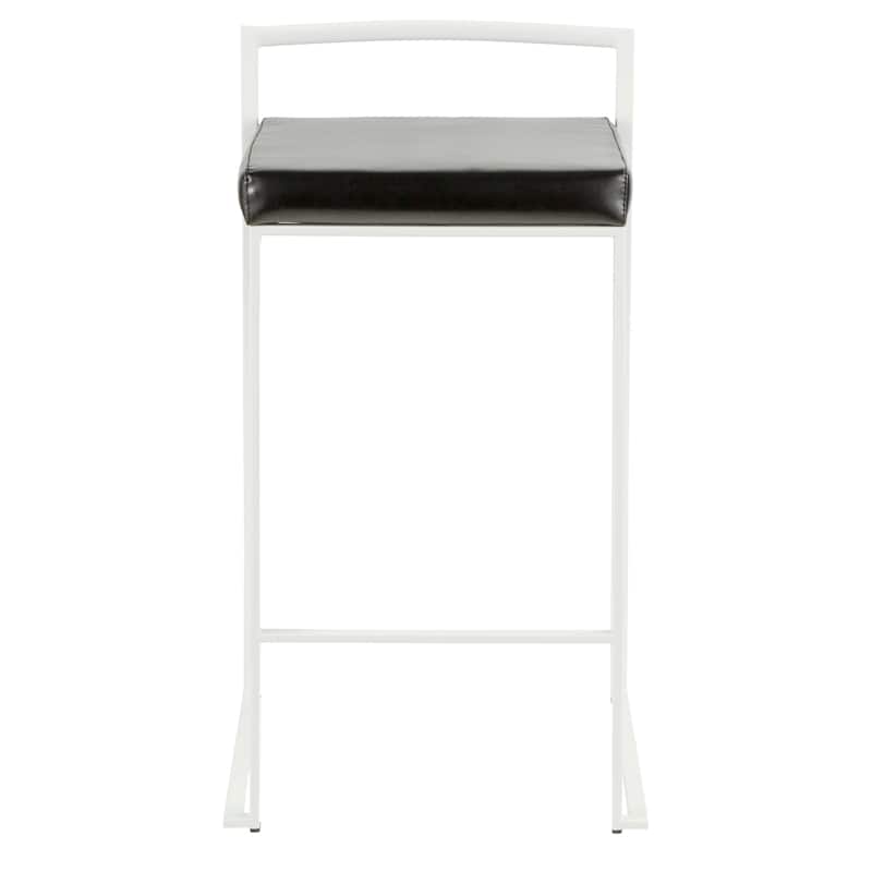 Porch & Den Forrest 26" White Fixed-Height Stackable Counter Stool (Set of 2)