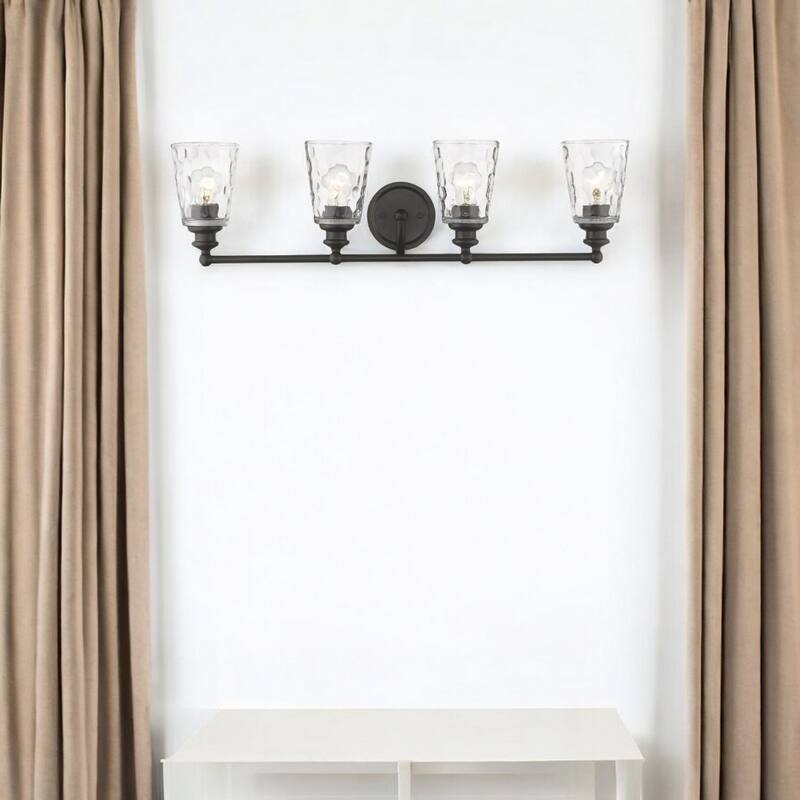 Modern Transitional Hardwired Wall Light with Reversible Mount and Clear Glass Shade LED Compatible