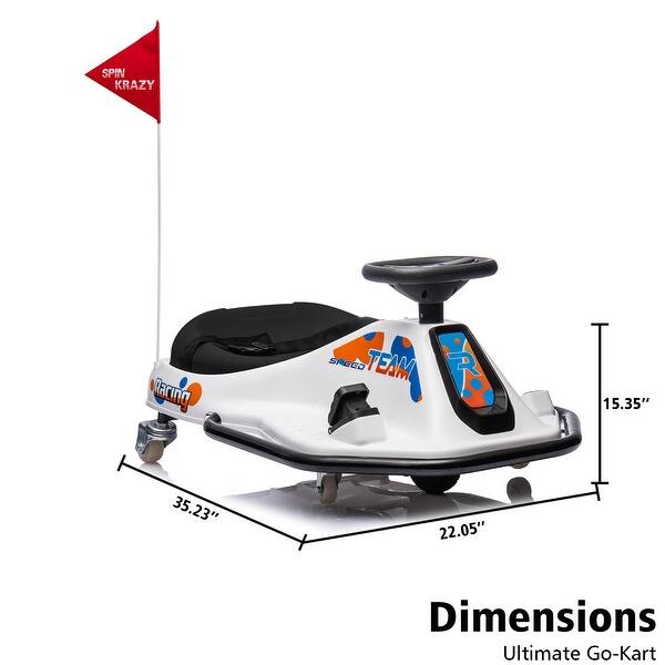 dimension image slide 0 of 7, 24V Ride on Car Electric Drifting Go Kart for Kids, Ride On Race Car
