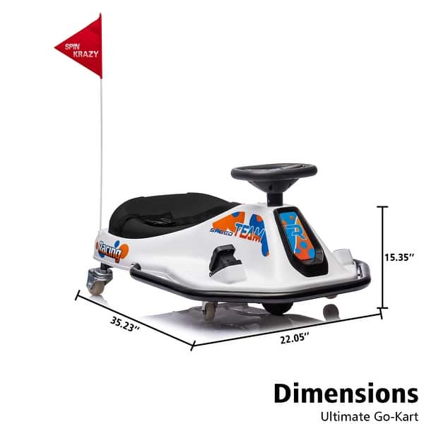 dimension image slide 5 of 7, 24V Ride on Car Electric Drifting Go Kart for Kids