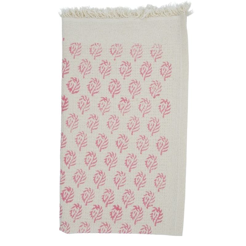 Fabdivine Hand Block Floral Print Waffle Weave Kitchen, Dining Room Use, Gift Hand Towel