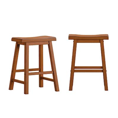 Cadiz Saddle Seat 24" Counter Height Backless Stools (Set of 2) - Stool