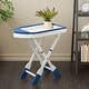 preview thumbnail 16 of 24, White Wood Distressed Foldable Tray Top Boat Accent Table with Oar Leg White - 28"W, 28"H