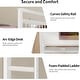 preview thumbnail 19 of 24, LED Kids Bunk Bed with Desk Twin Over Twin Metal Loft Bed 2 Drawers Power Outlets
