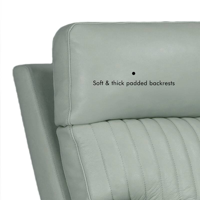 Genuine Leather Reclining Loveseat with Triple Power Adjustable Headrest, Lumbar Support, Zero Gravity, USB & USB-C Ports