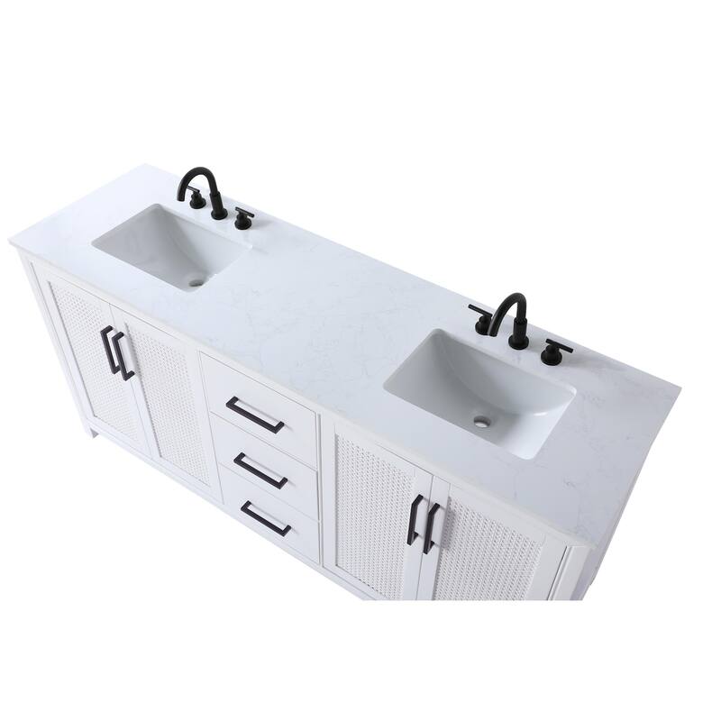 Elegant Lighting VF29572D Alina 72" Free Standing Double Basin Vanity