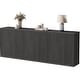 preview thumbnail 7 of 44, Set of 3 Versatile Push to Open Side Cabinets for Modern Homes 34.2x30.9x15.4 - Black