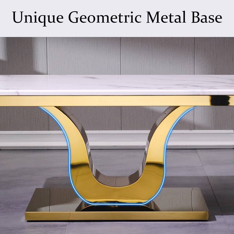 Modern Coffee Table 48 inch White Rectangle Living Room Tea Table for Living Room Guest Hall Reception Room