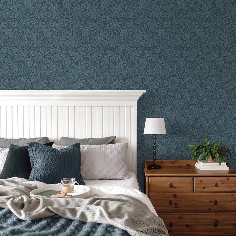 Fine Decor Camille Navy Damask Wallpaper