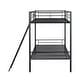 preview thumbnail 5 of 13, Metal Twin over Twin Bunk Bed with Angled Ladder