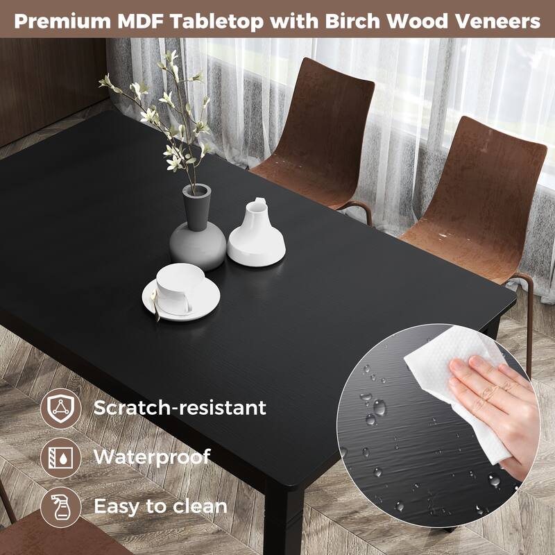Gymax 48'' Wooden Dining Table for 4 People w/ Rubber Wood Legs