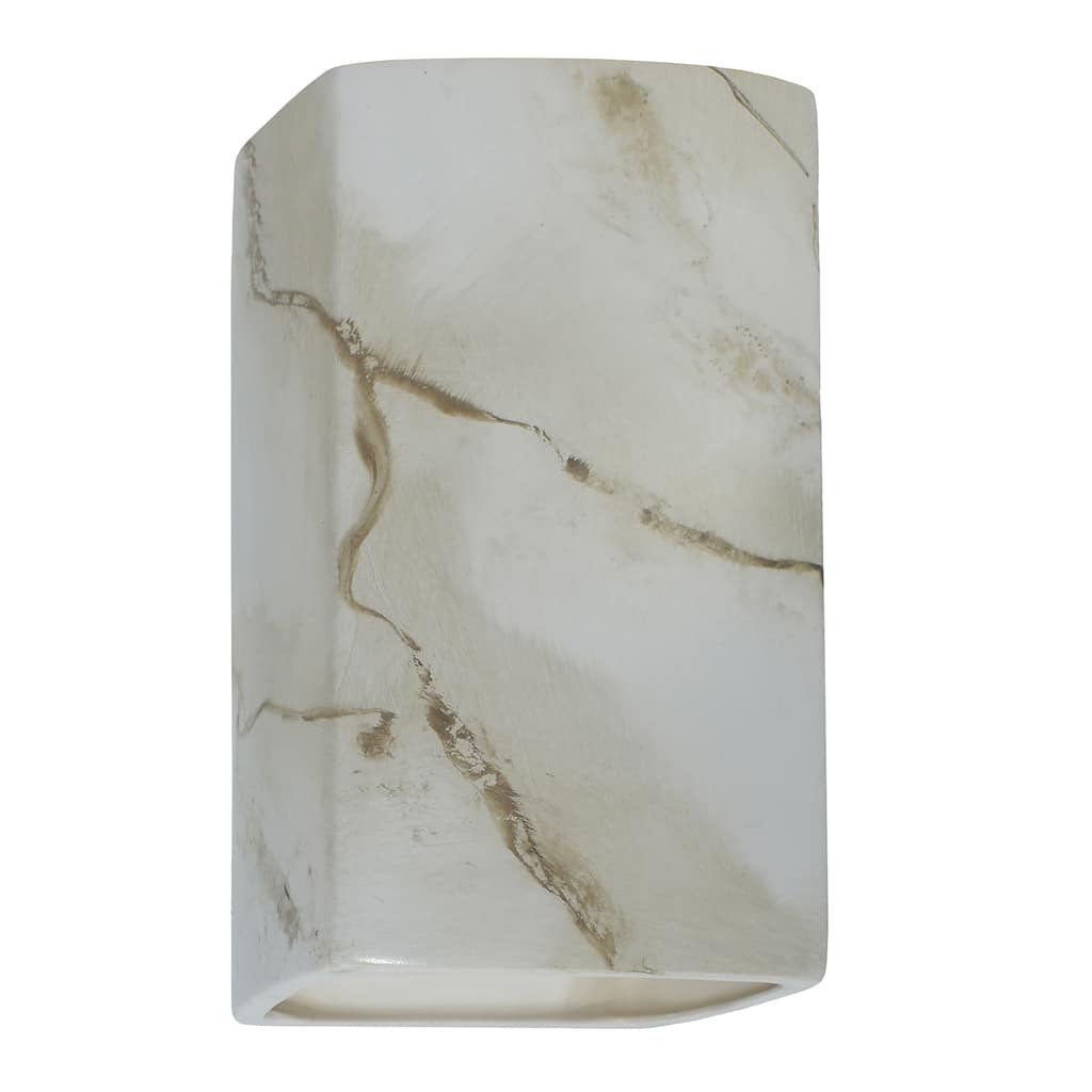 Justice Design Ambiance - Large Rectangle Wall Sconce - Open Top & Bottom (Outdoor) - Replaceable Bulb
