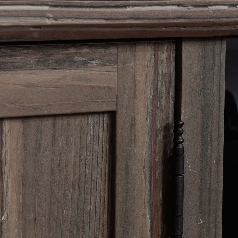 Wood Credenza with Adjustable Shelves, Brown - 65.12"W x 19.29"D x 29.72"H