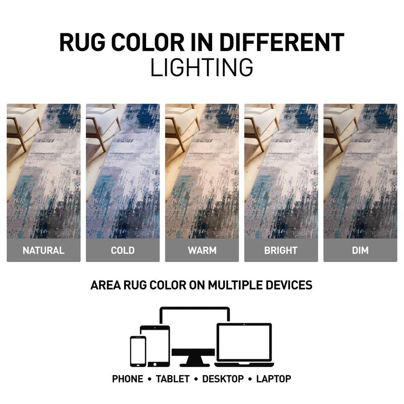 World Rug Gallery Bari Contemporary Abstract Art Area Rug