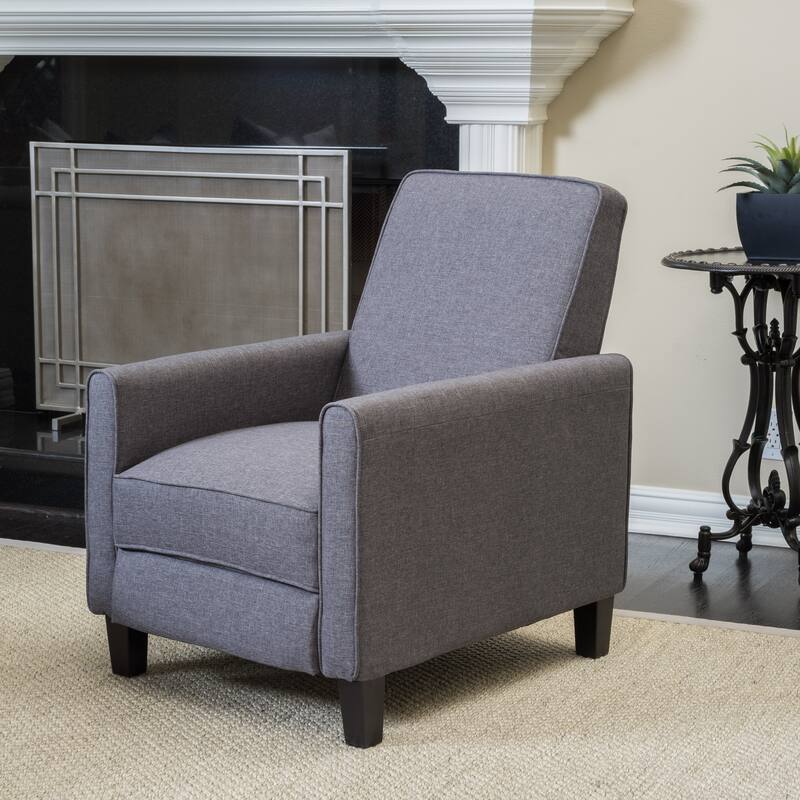 Roomfitters Fabric Push Back Chair for Elegant Home Decor, Navy Blue