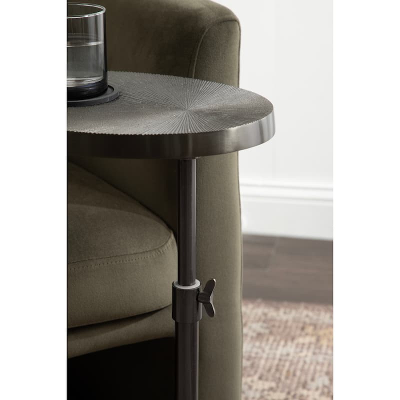 Kate and Laurel Engles Adjustable Oval Metal Table