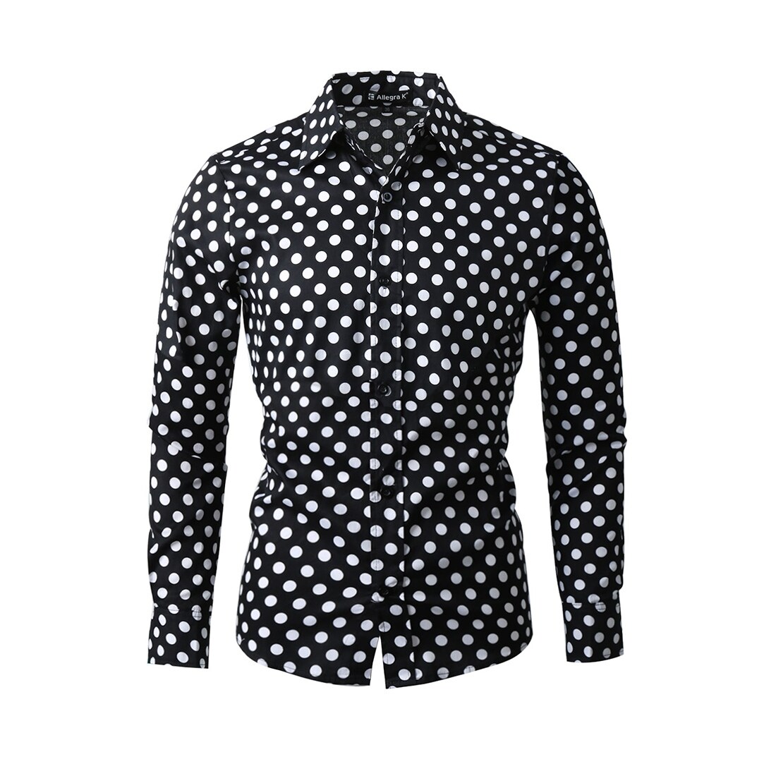 white dress shirt with dots