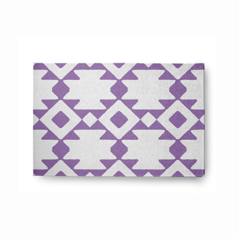 Geometric Soft Chenille Rug - 2' x 3' - Purple