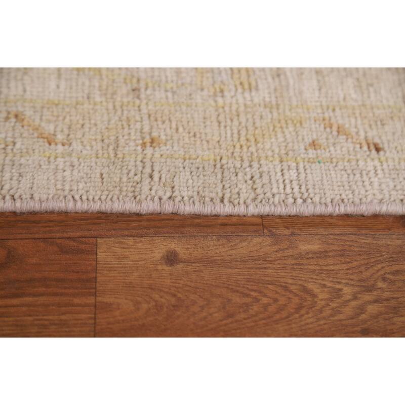 Vegetable Dye Oushak Turkish Area Rug Handmade Floral Wool Carpet - 8'8"x 11'9"